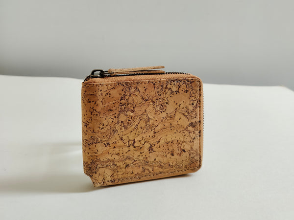 Zip around mini wallet - Natural cork